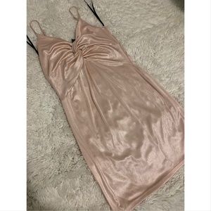 Baby pink shiny dress